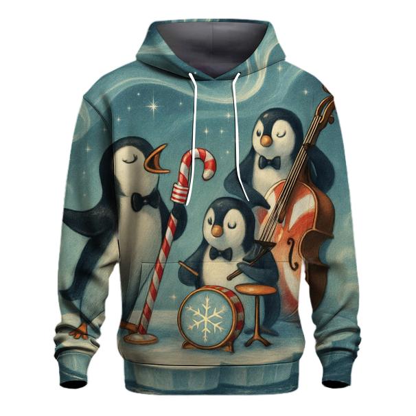 North Pole Penguin Jazz Band pullover hoodies