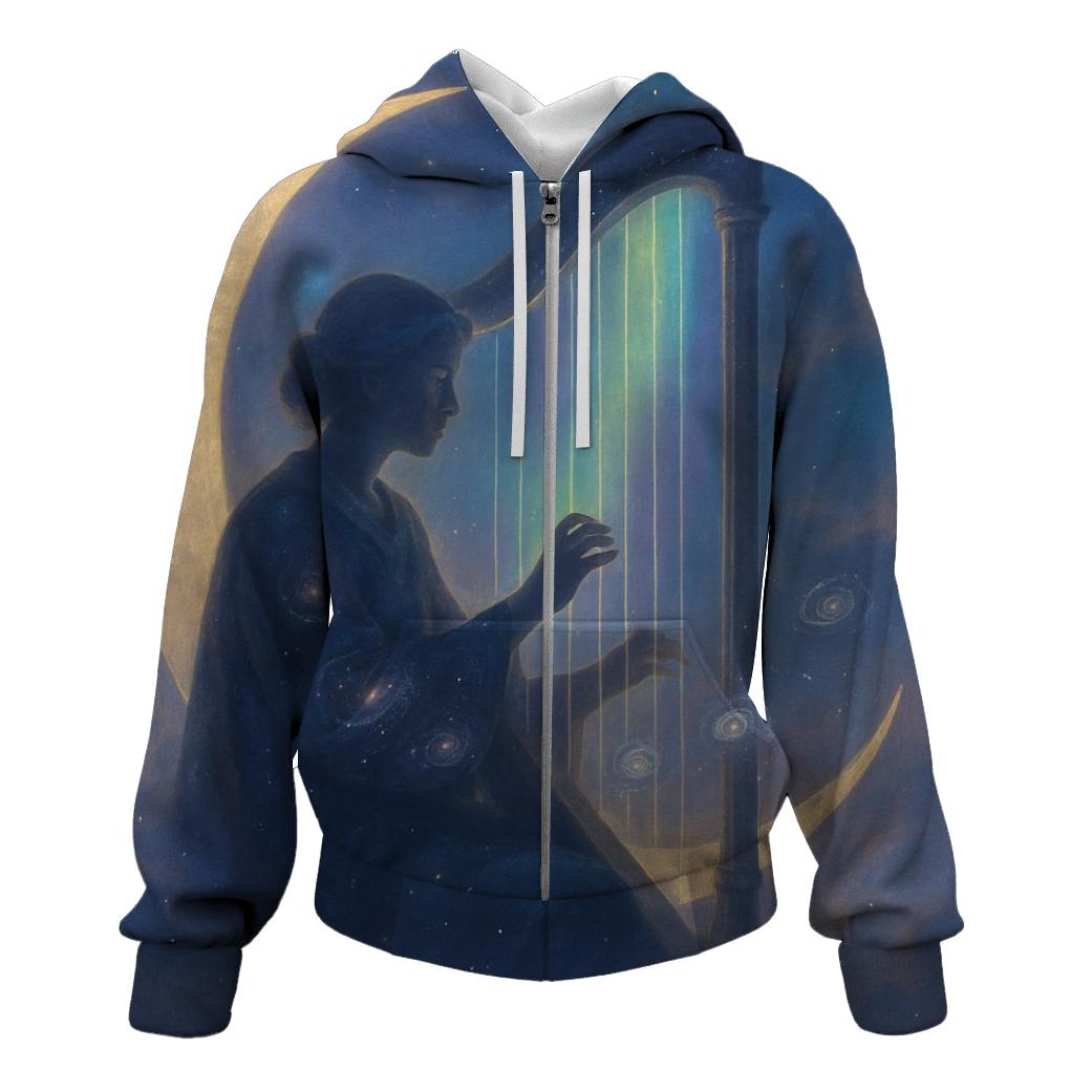 Aurora Harp Of The Cosmos embroidered hoodies