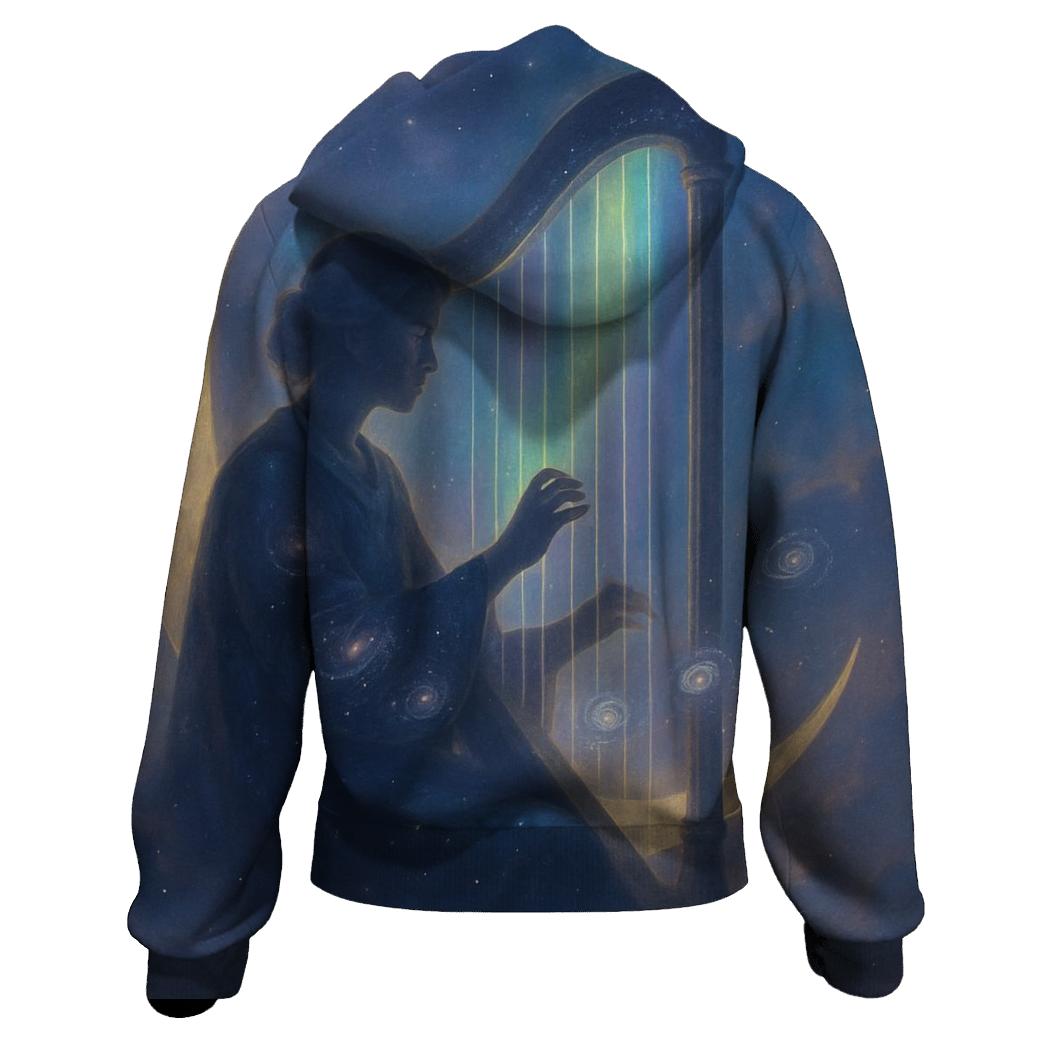 Aurora Harp Of The Cosmos embroidered hoodies