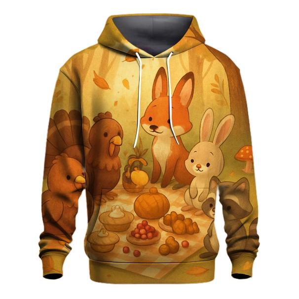 Woodland Friends Autumn Feast hoodie designs