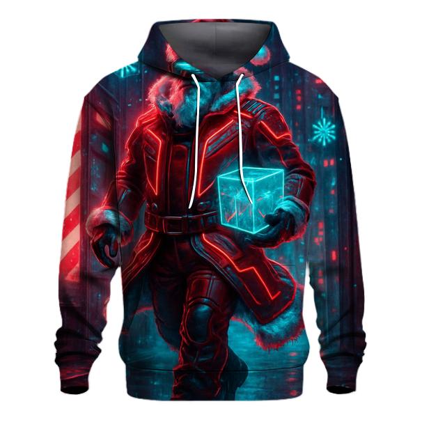 Cyber Neon Street Santa designer hoodies