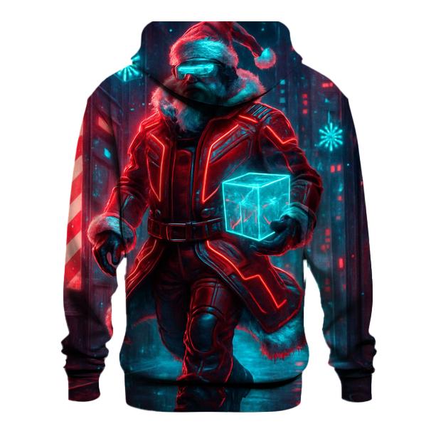 Cyber Neon Street Santa designer hoodies