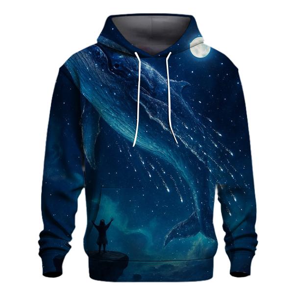 Celestial Whale Crossing printed hoodies