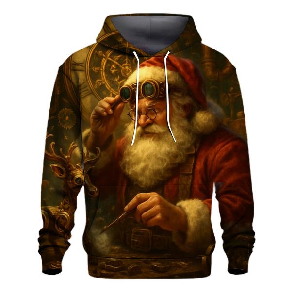 Steampunk Clockwork Santa Workshop hoodies fashion