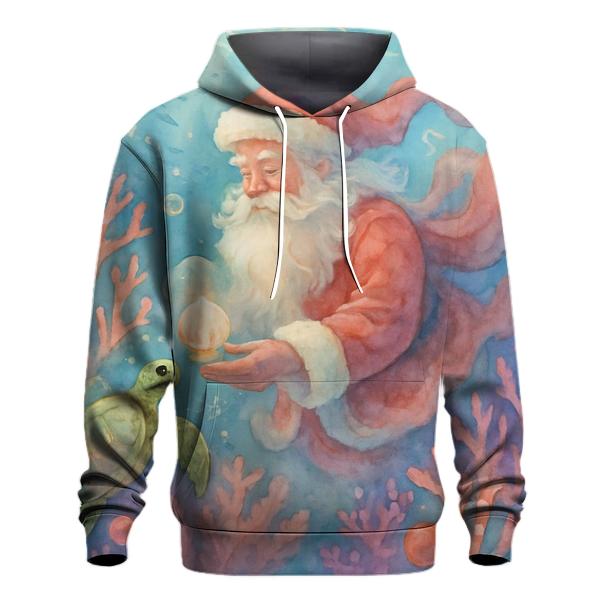 Underwater Coral Reef Santa graphic hoodies