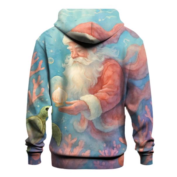 Underwater Coral Reef Santa graphic hoodies
