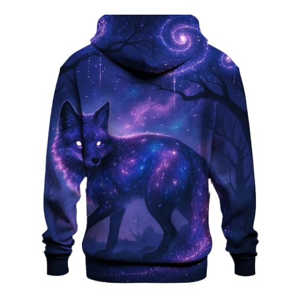 Cosmic Fox In Starlit Forest lightweight hoodies