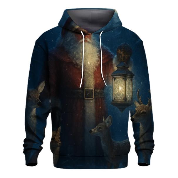 Midnight Forest Guardian Santa pullover hoodies