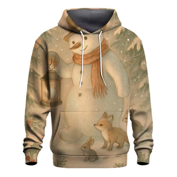 Snowman Lantern Forest Walk designer hoodies