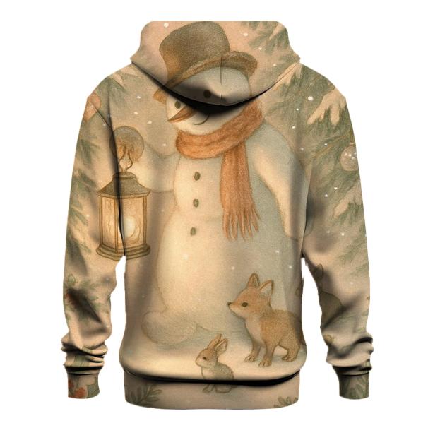 Snowman Lantern Forest Walk designer hoodies