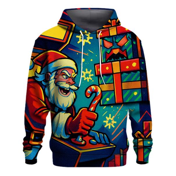 Retro Arcade Santa Showdown zip-up hoodies