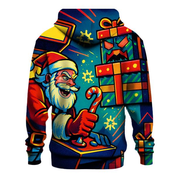Retro Arcade Santa Showdown zip-up hoodies
