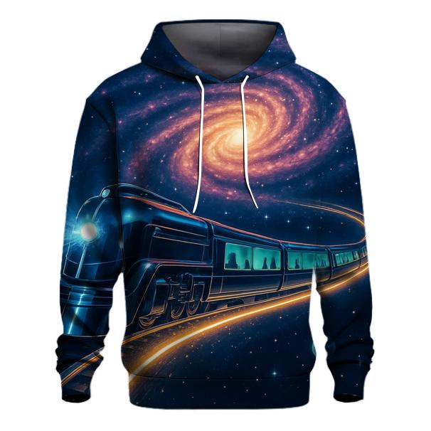 Lunar Train Through The Spiral graphic hoodies