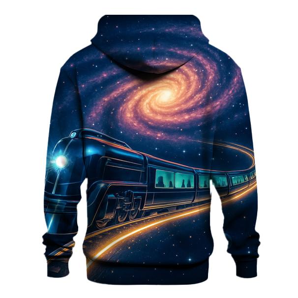 Lunar Train Through The Spiral graphic hoodies