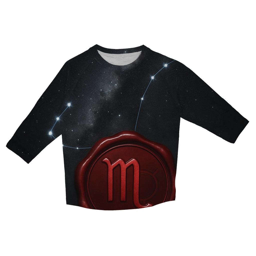 Scorpio Constellation With Mars Sigil Night Seal casual three quarter sleeve shirts