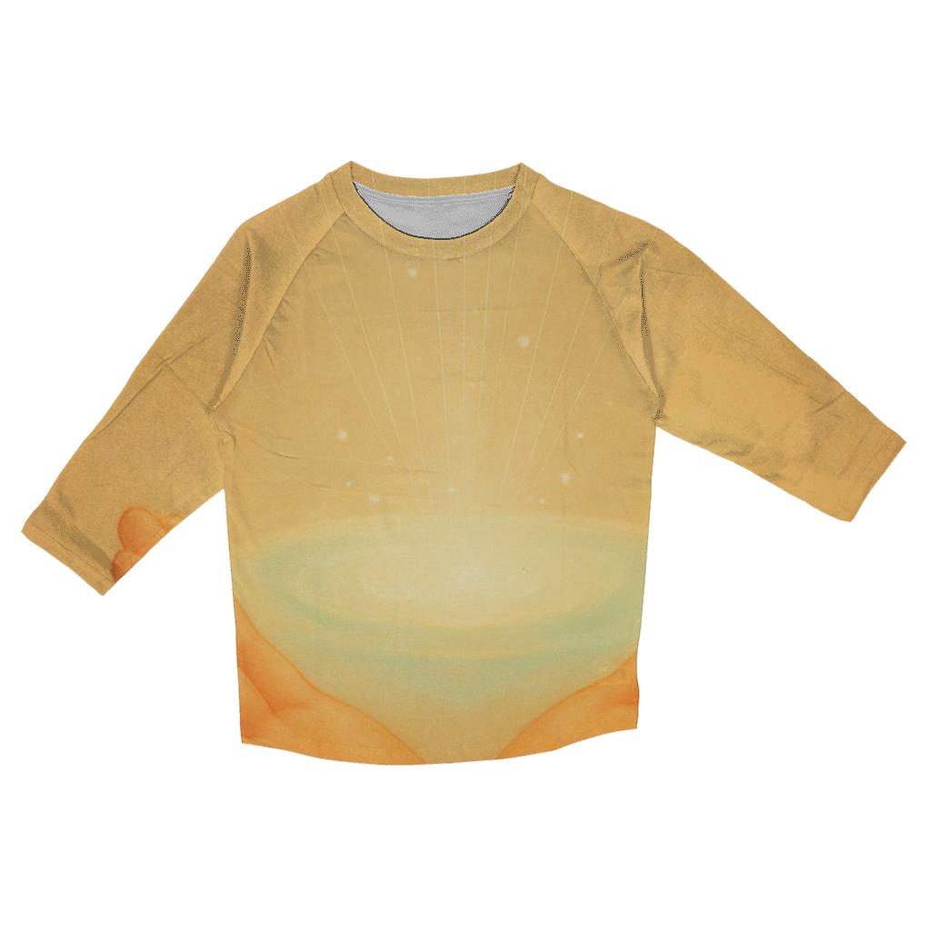 Open Hands Light Basin printed three quarter sleeve shirts