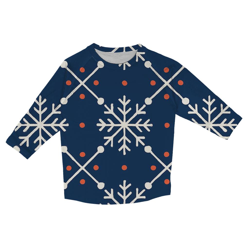 Snowflake Lattice Carol Pattern designer 3/4 sleeve blouses