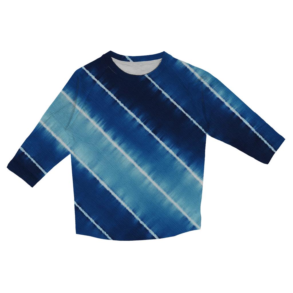 Indigo Arashi Meteor Slant trendy 3/4 sleeve tops