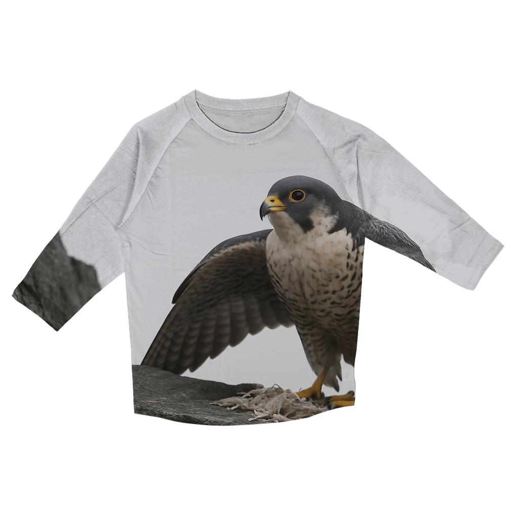Basalt Perch Peregrine Falcon casual three quarter sleeve shirts