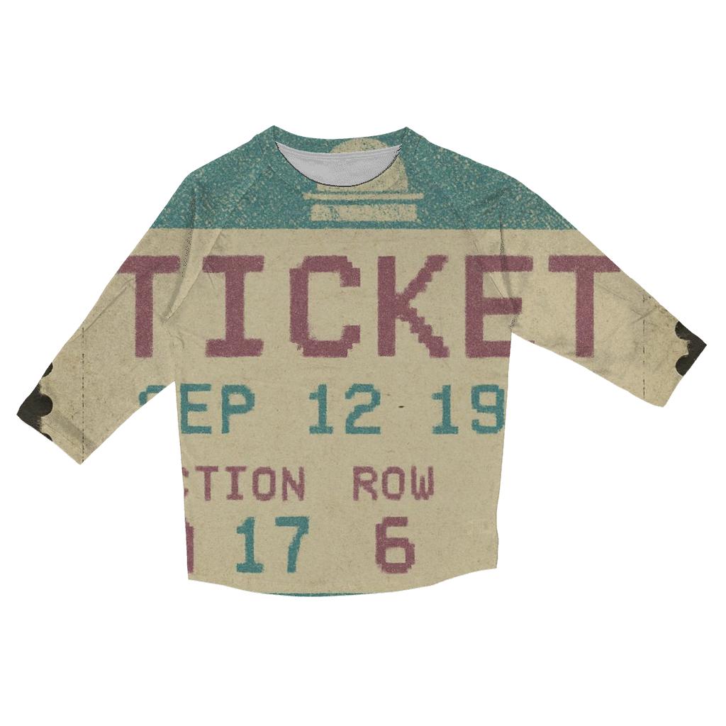 Distressed 1980s Planetarium Ticket Stub designer 3/4 sleeve blouses