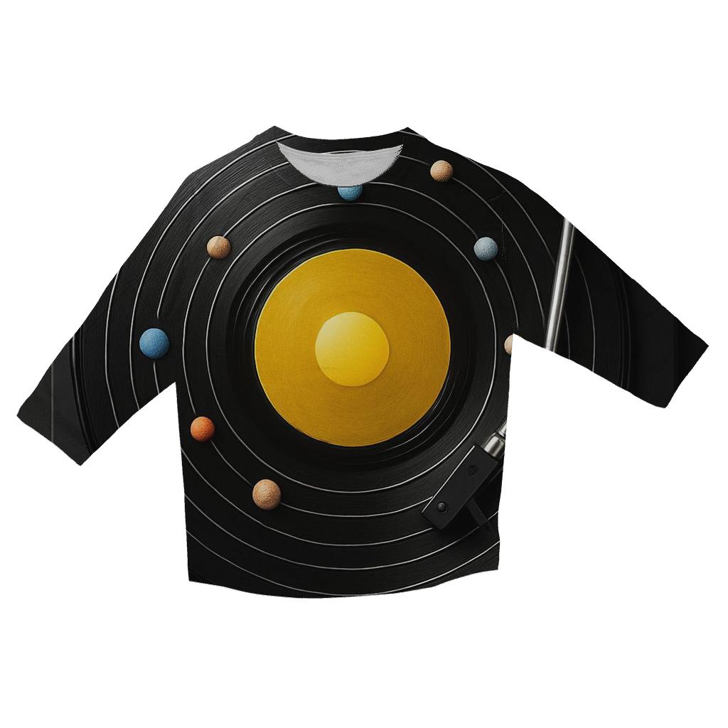 Turntable Solar System personalized 3/4 sleeve tees