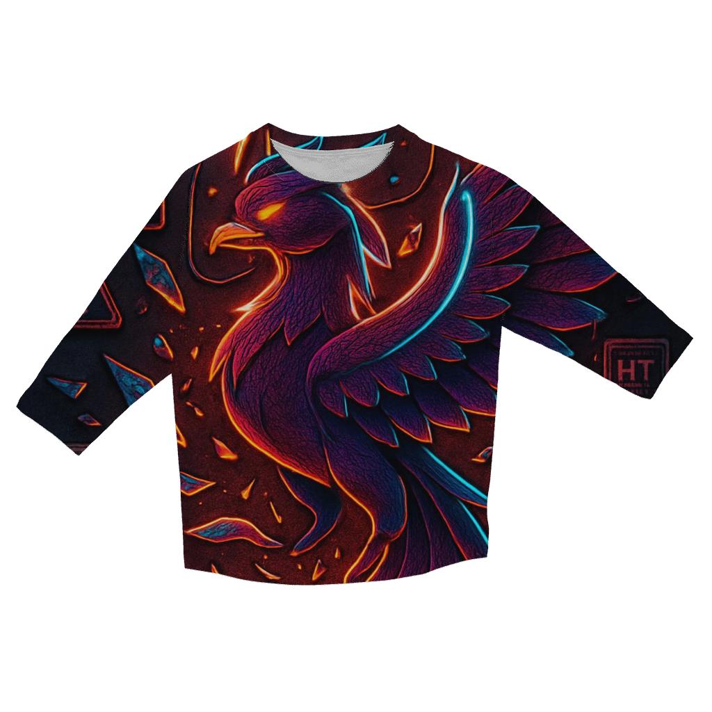 Neon Taxidermy Phoenix fashion 3/4 sleeve shirts