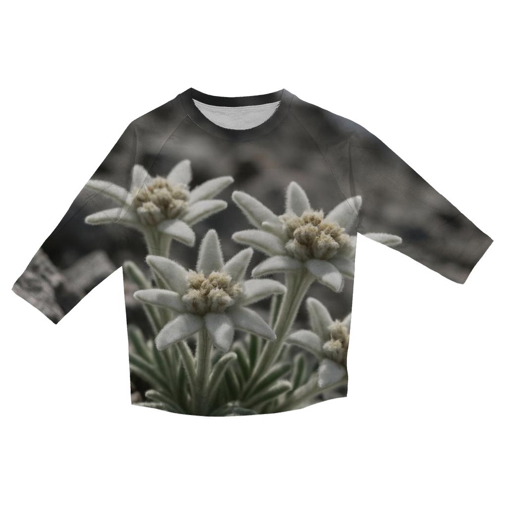 Edelweiss In Alpine Scree Close Focus trendy 3/4 sleeve tops