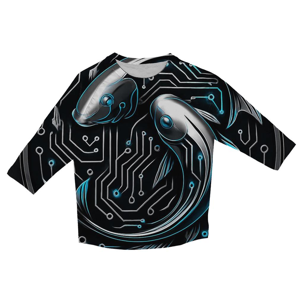 Chrome Koi Circuit Emblem designer 3/4 sleeve blouses