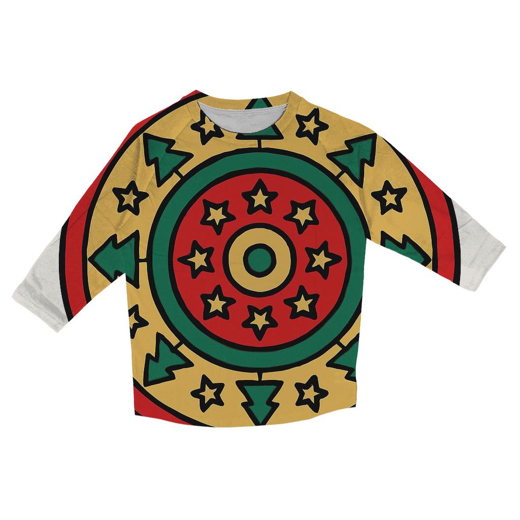 Ornament Mandala Rings designer 3/4 sleeve blouses