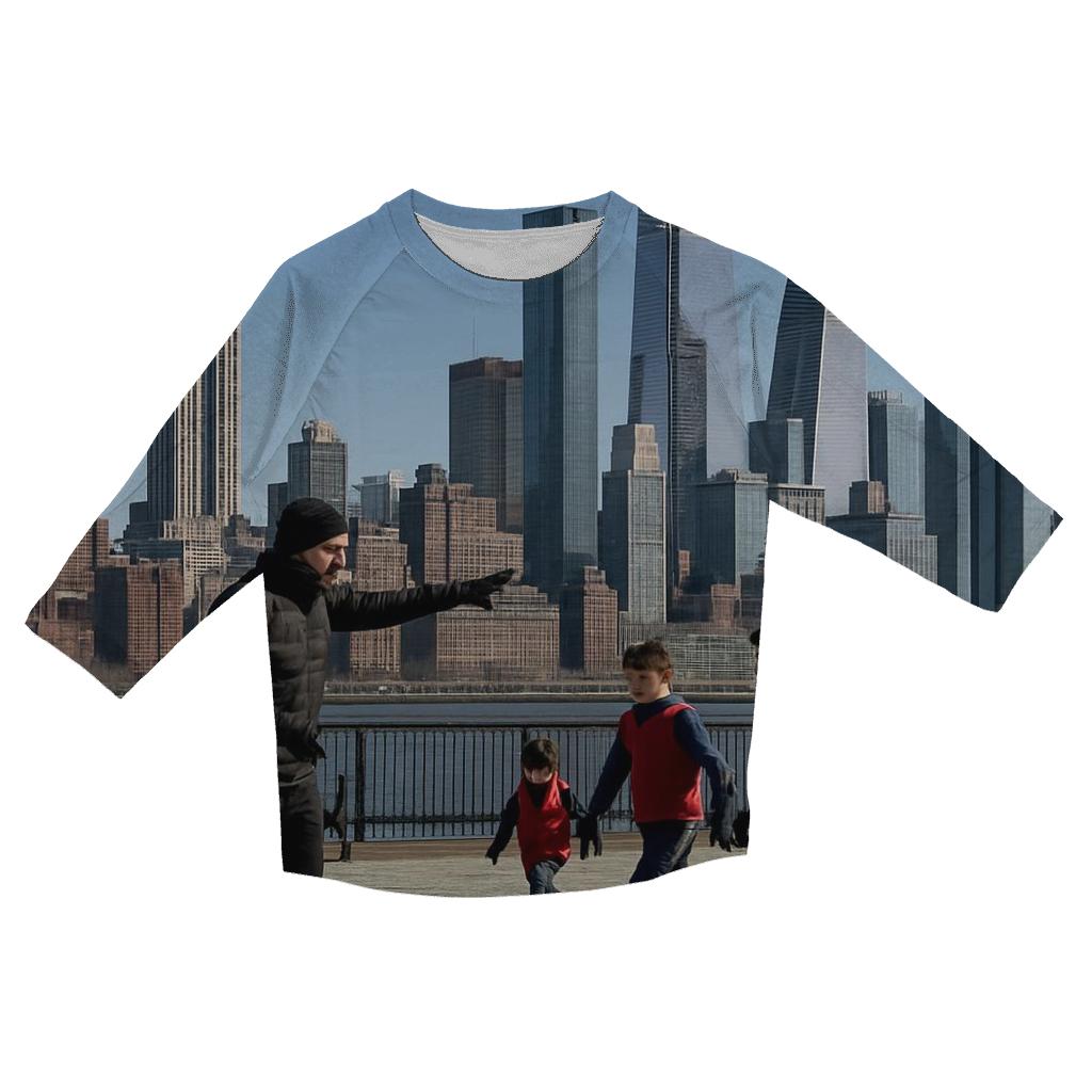 Clear Winter Noon From Hoboken With Riverfront Soccer Practice cotton quarter sleeve shirts