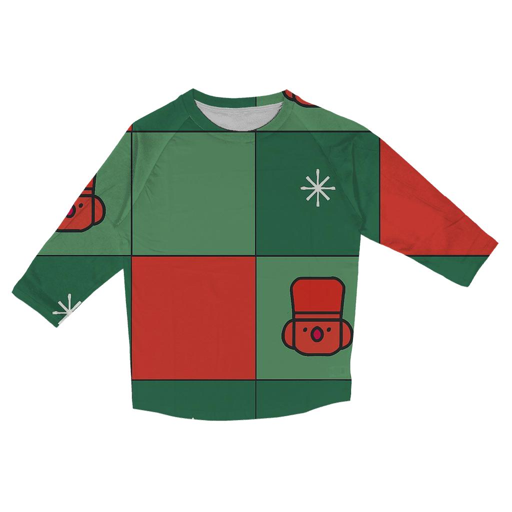 Nutcracker Tile Mosaic casual three quarter sleeve shirts