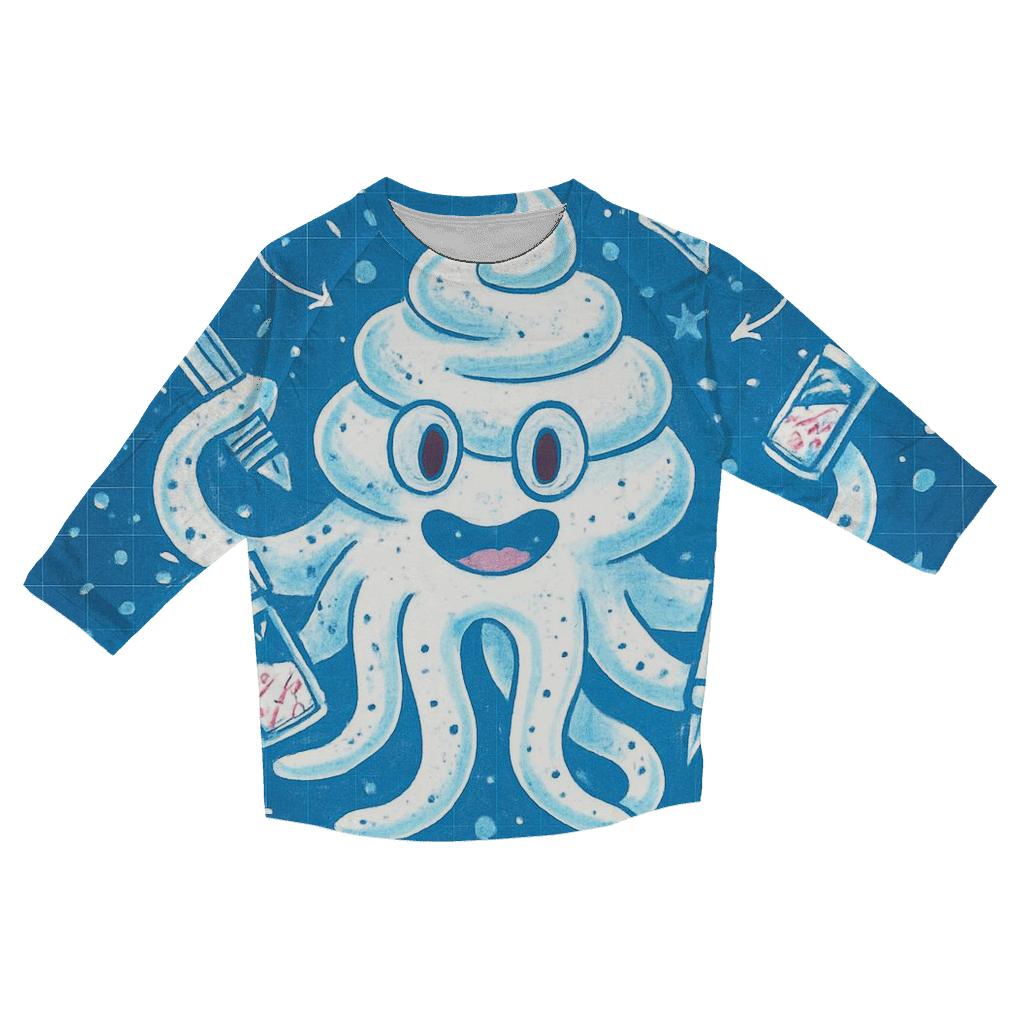 Ice Cream Kraken Blueprint trendy 3/4 sleeve tops