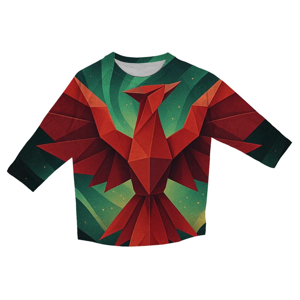 Origami Phoenix Aurora Burst casual three quarter sleeve shirts