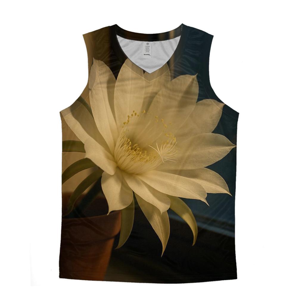 Night Blooming Cereus Window Sill Study graphic print tank tops