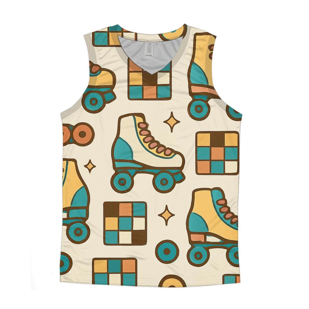 Groovy Roller Rink Tiles cotton sleeveless tops