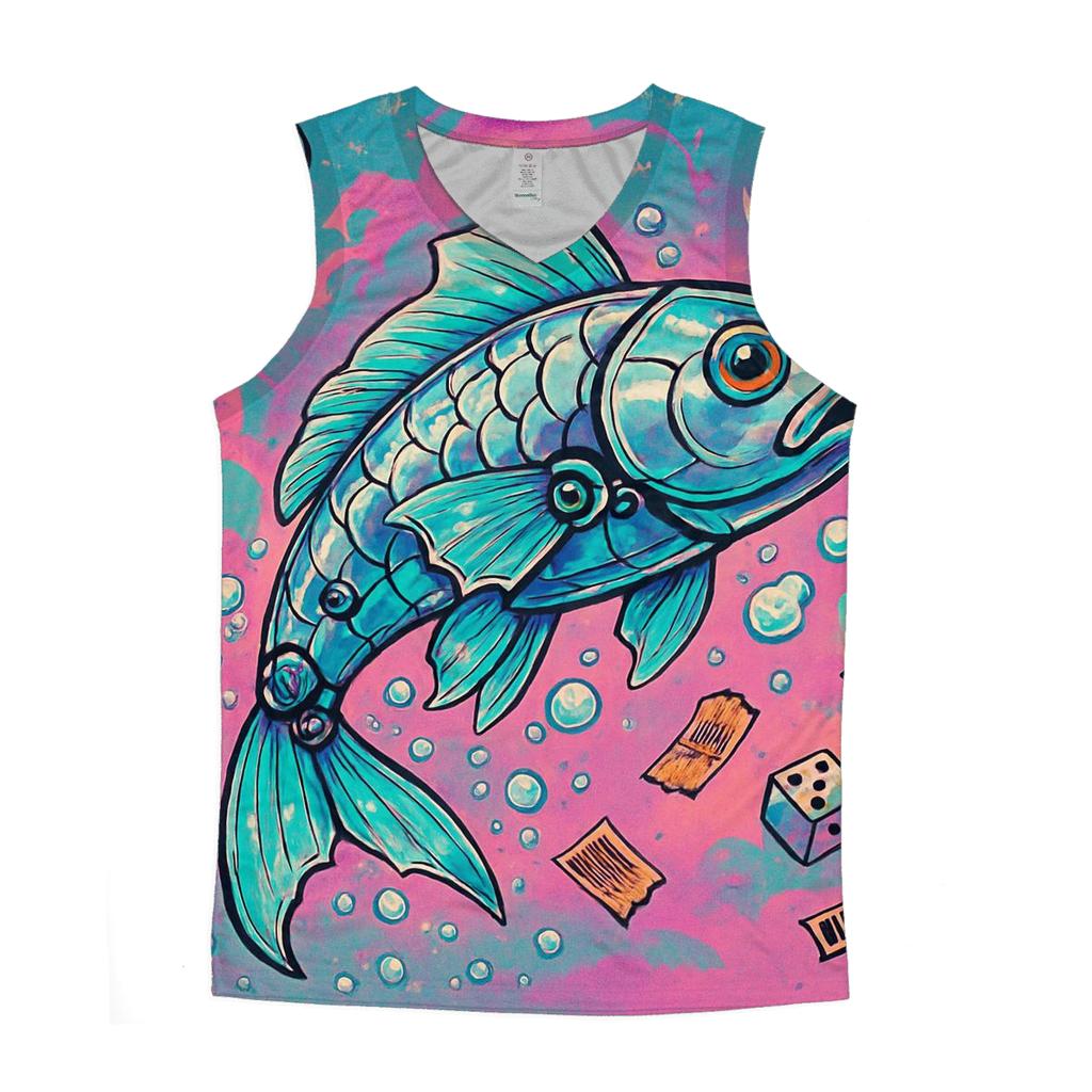 Clockwork Koi In The Soda Sky casual summer tank tops