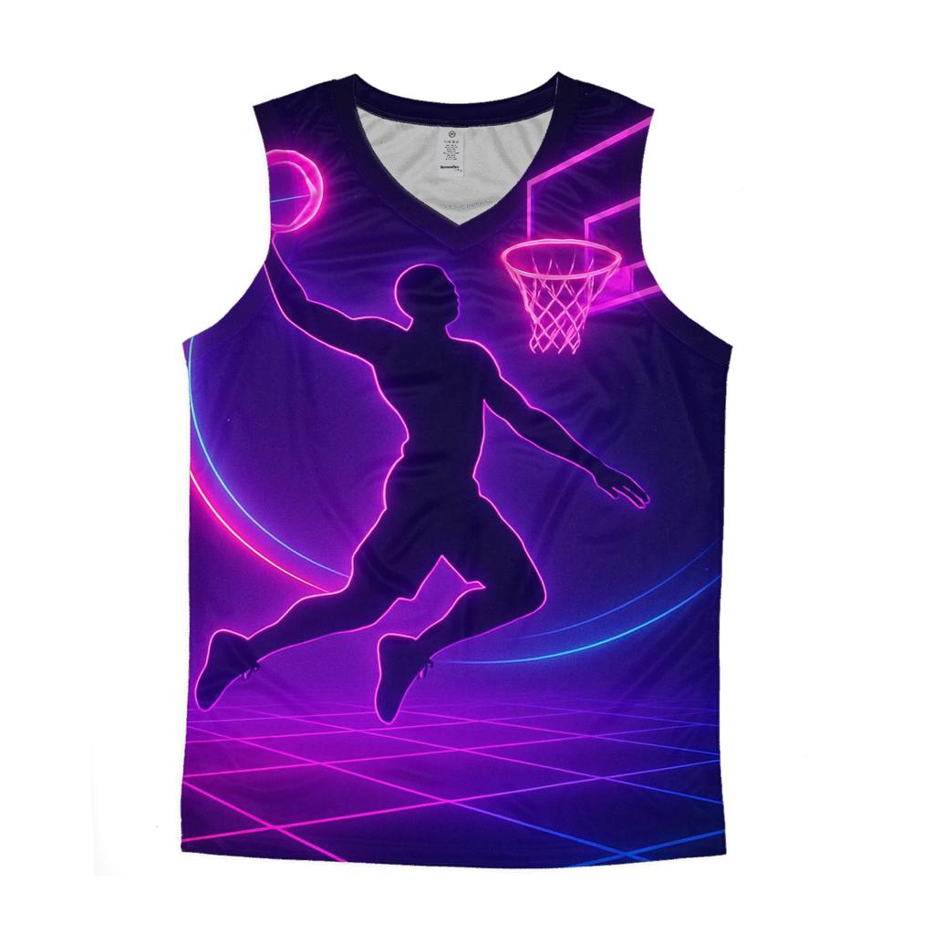 Neon Orbit Basketball Dunk casual summer tank tops