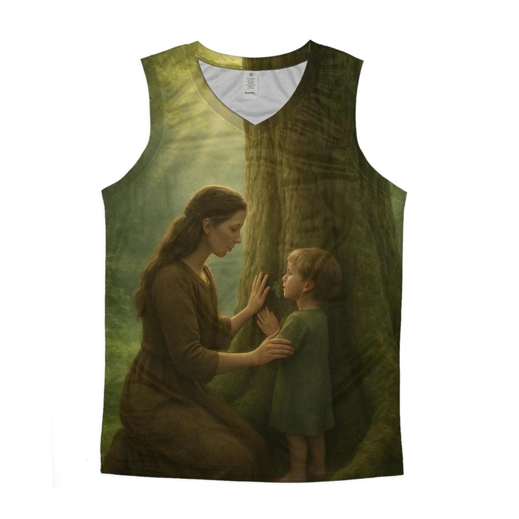 The Rooted Promise A Mother Who Holds The Family Tree Upright graphic print tank tops