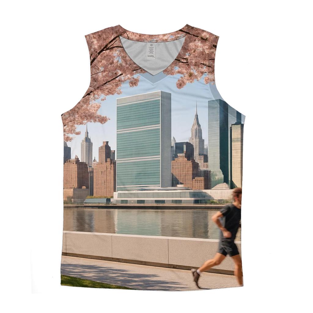 Cherry Blossoms Framing The East River Towers From Roosevelt Island casual summer tank tops