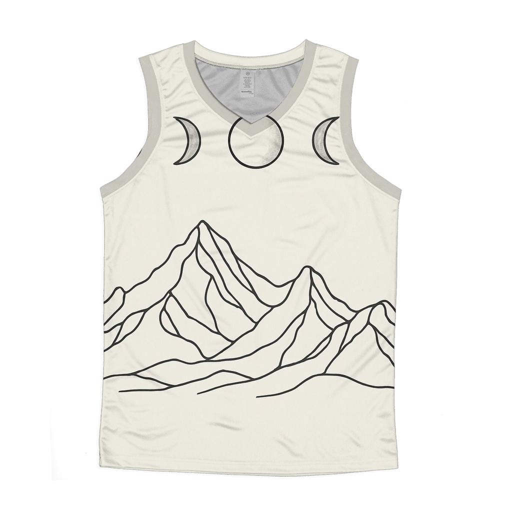 Minimal Mountain Phase Lines trendy fitted tank tops