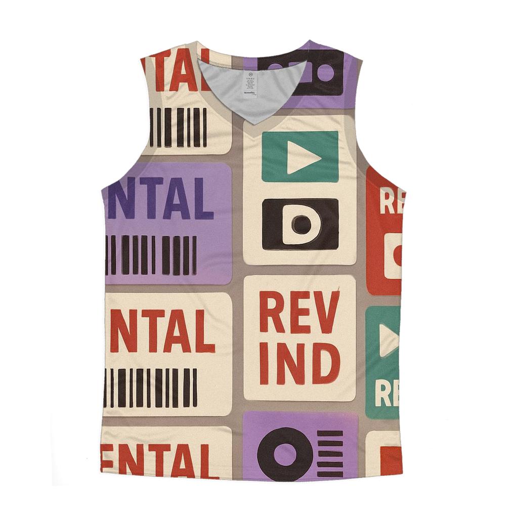 VHS Rental Sticker Collage custom tank tops