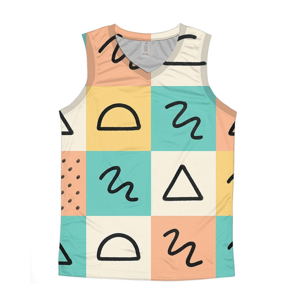 Memphis Notebook Doodle Grid custom tank tops