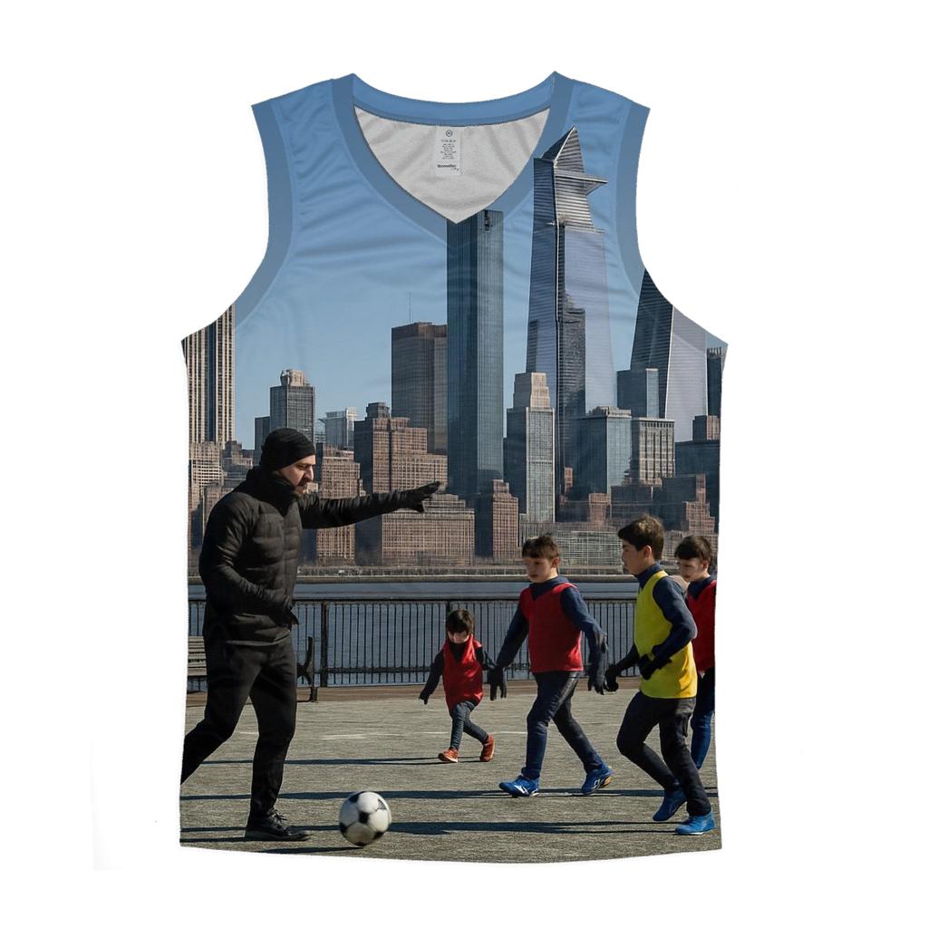 Clear Winter Noon From Hoboken With Riverfront Soccer Practice custom tank tops