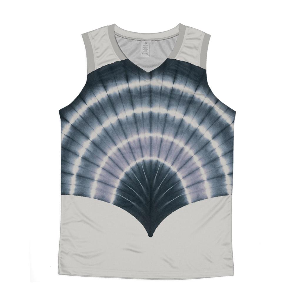 Shibori Fan Fold Lunar Eclipse Arc graphic print tank tops