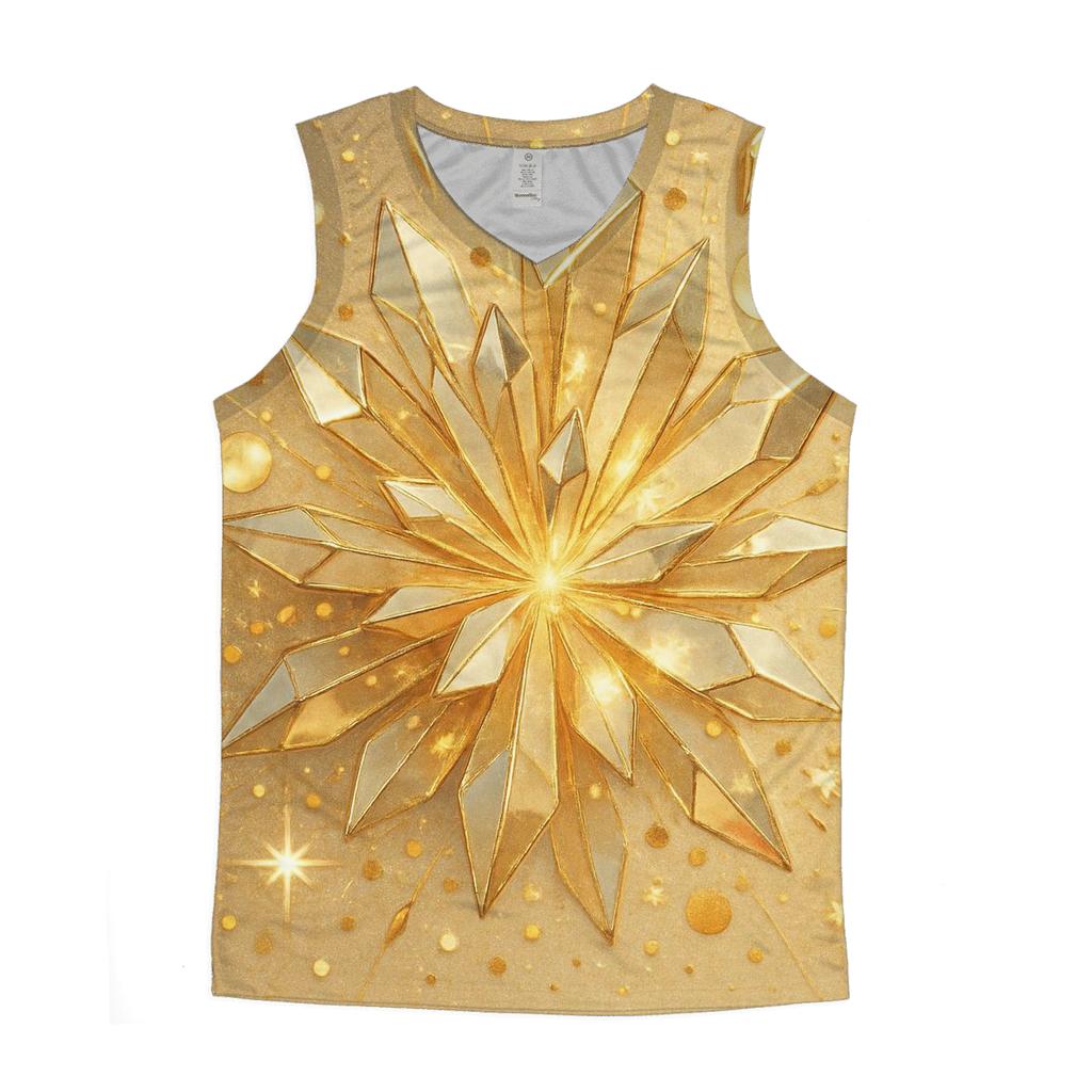 Golden Prism Confetti Bloom sports performance tank tops