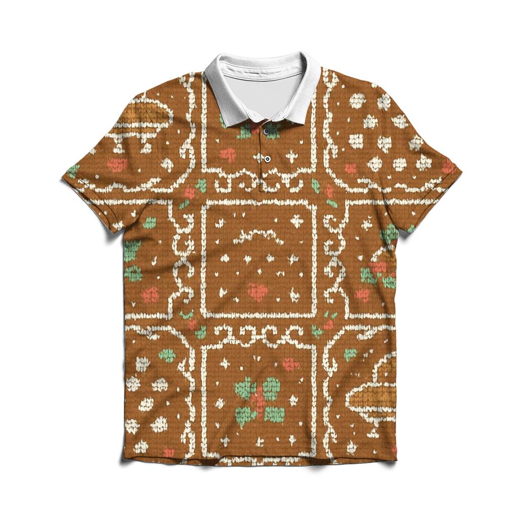 Gingerbread UFO Cookie Swap Design designer slim fit polos