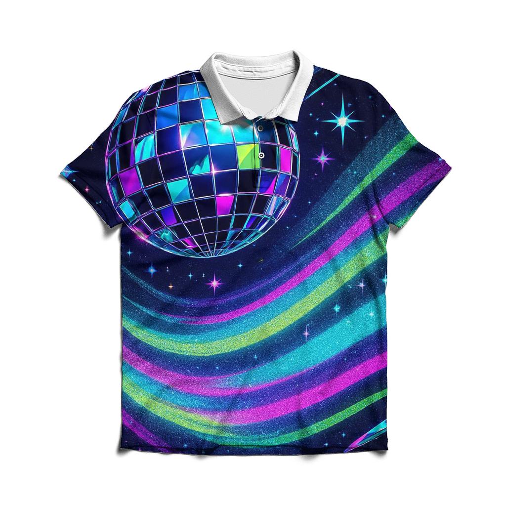 Neon Aurora Disco Prism stylish collar polo tees