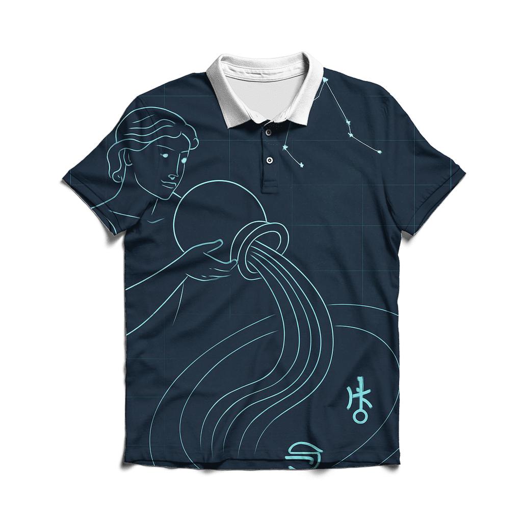 Aquarius Water Bearer Orbit Blueprint classic pique polos