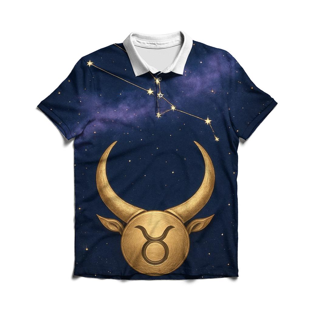 Taurus Horned Crescent And Constellation Locket premium cotton polo shirts