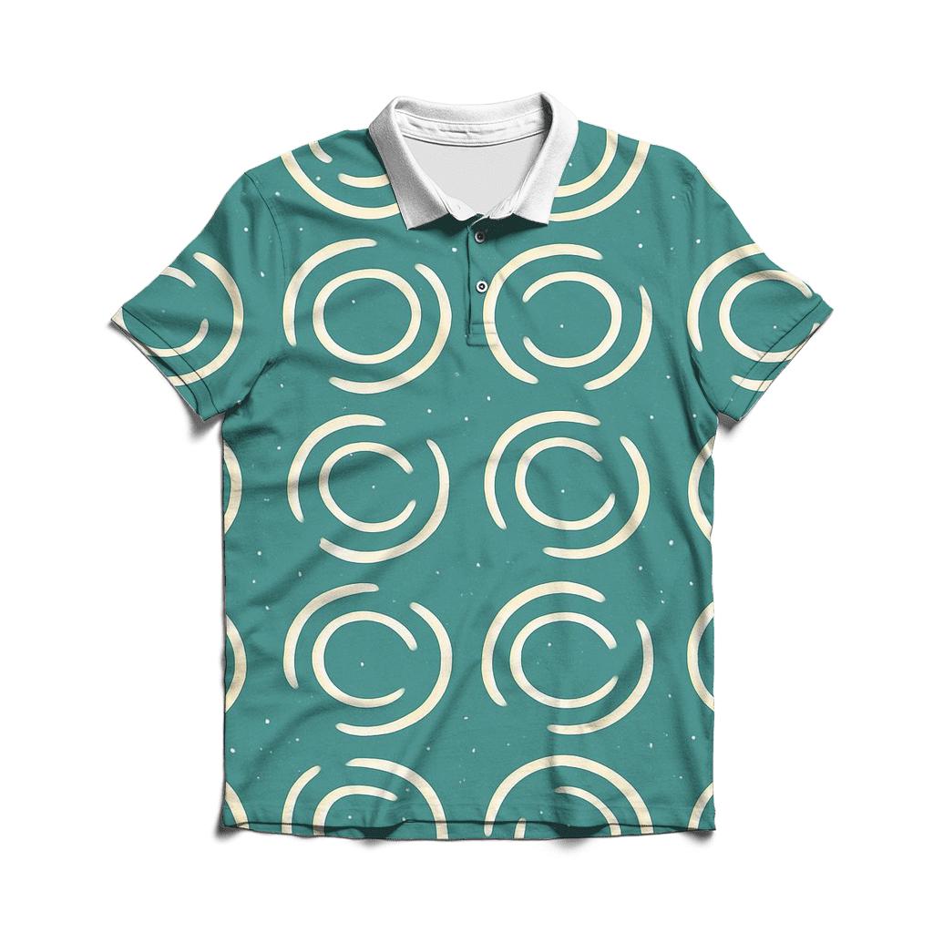 Gravitational Lens Arc Tiling branded logo polo shirts